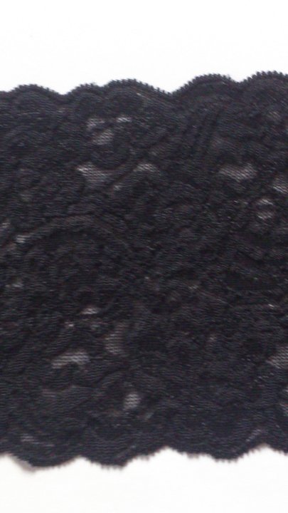 Svart stretchspets 120 mm