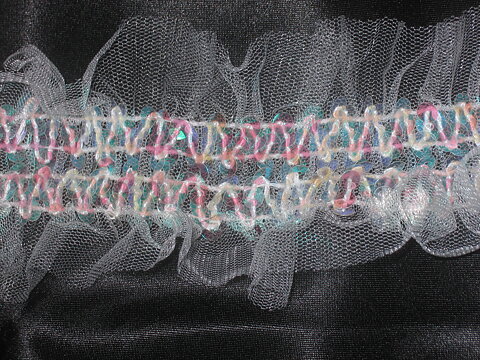 Vit organzastretchspets 75 mm