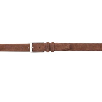 Läderbälte mocka, brunt och upp till 115 cm (Portia)