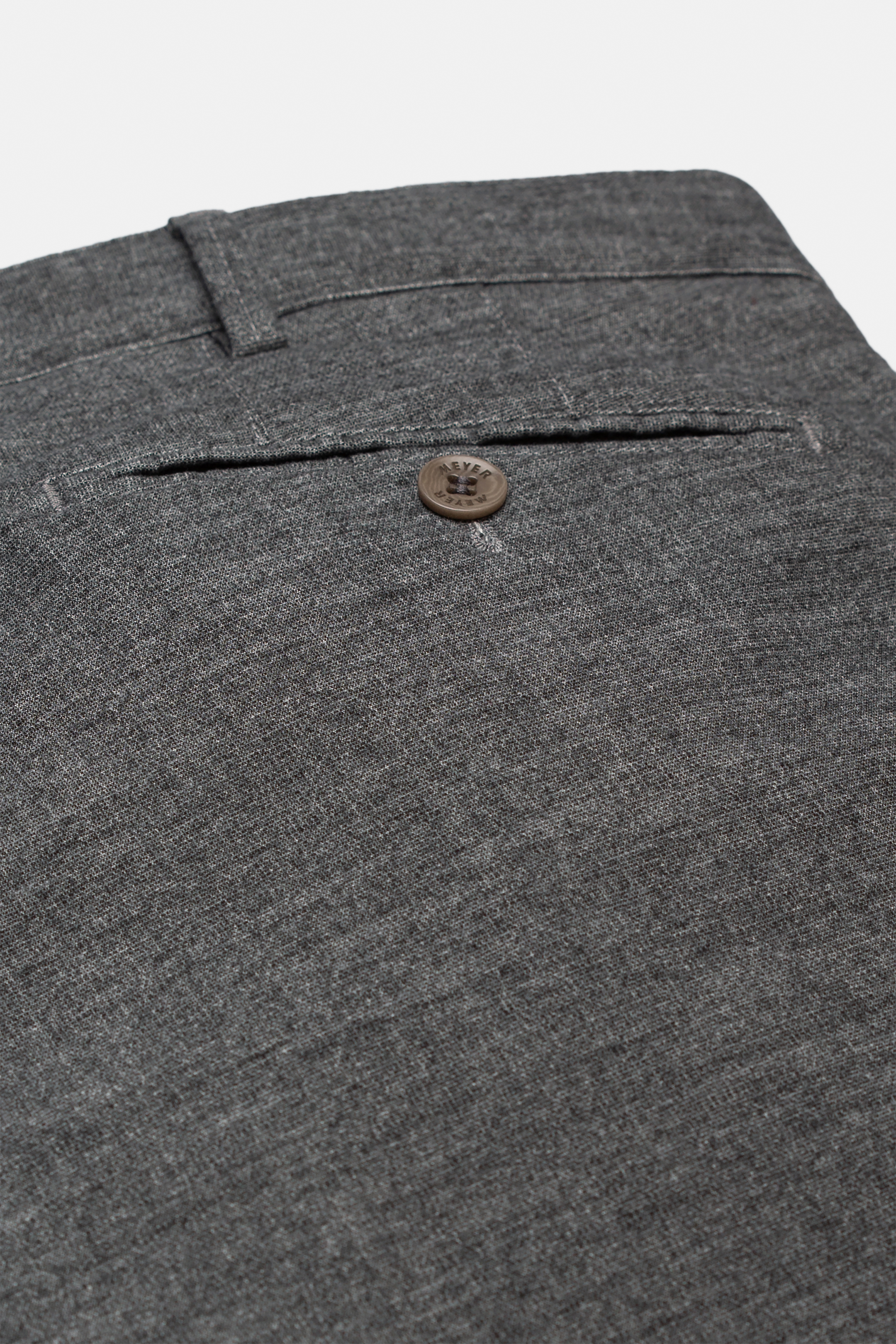 Grå (mid-grey) chinos i Jersey Look och modern passform (Meyer / Bonn) - 6
