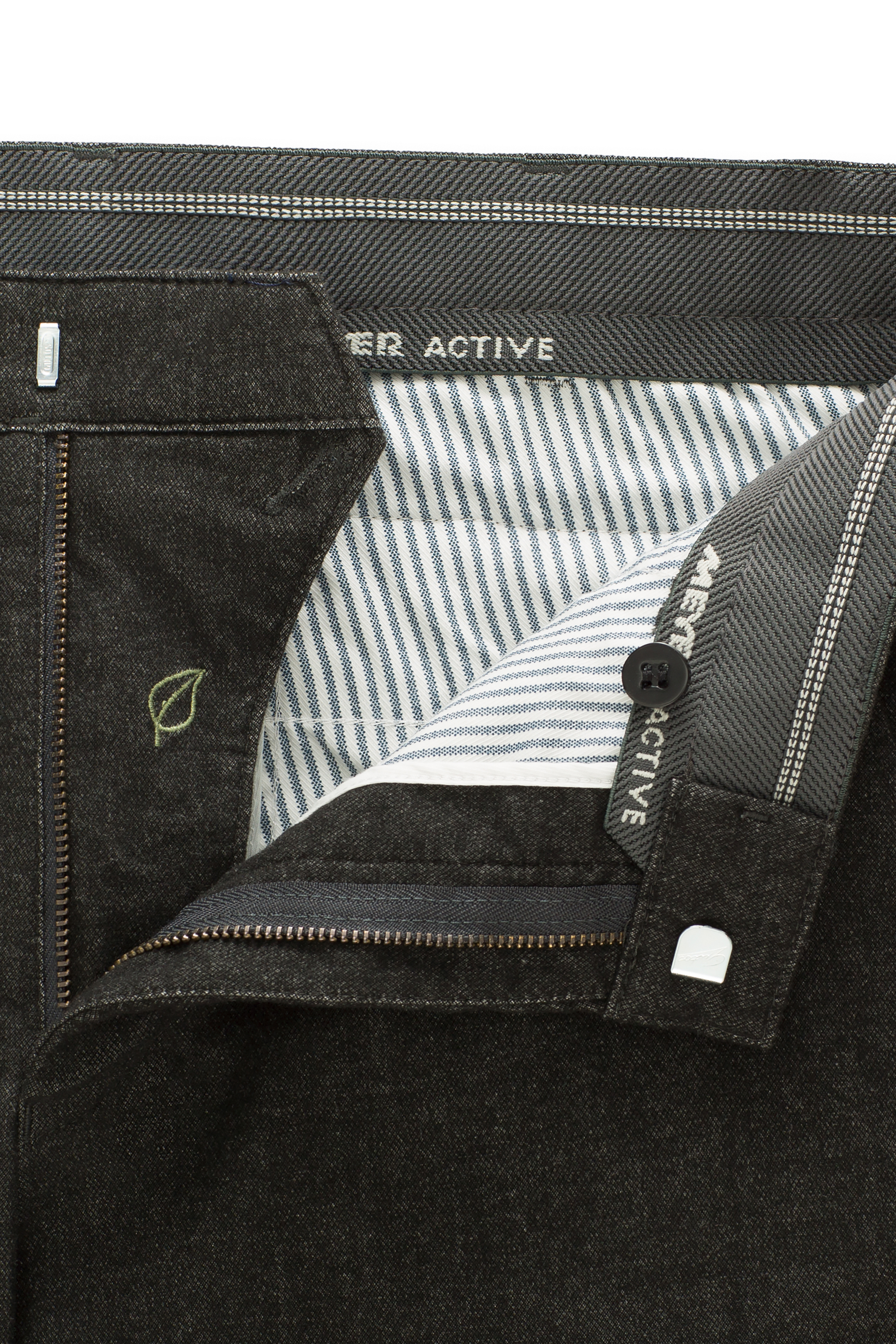 Grå (charcoal) chinos i Jersey Look och modern passform (Meyer / Bonn) (finns i strl 29) - 5