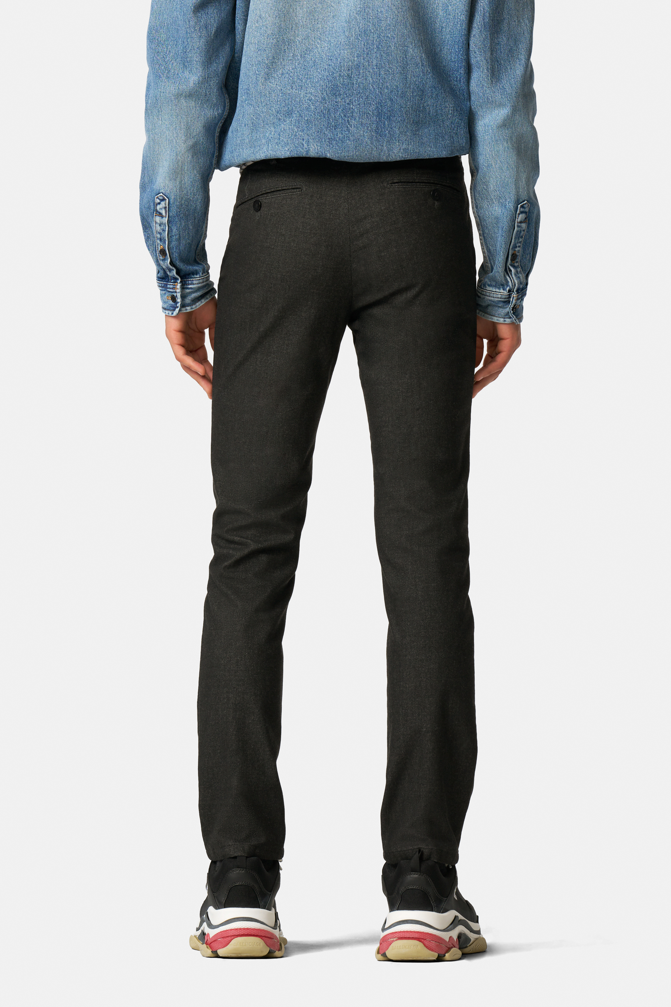 Grå (charcoal) chinos i Jersey Look och modern passform (Meyer / Bonn) (finns i strl 29) - 2
