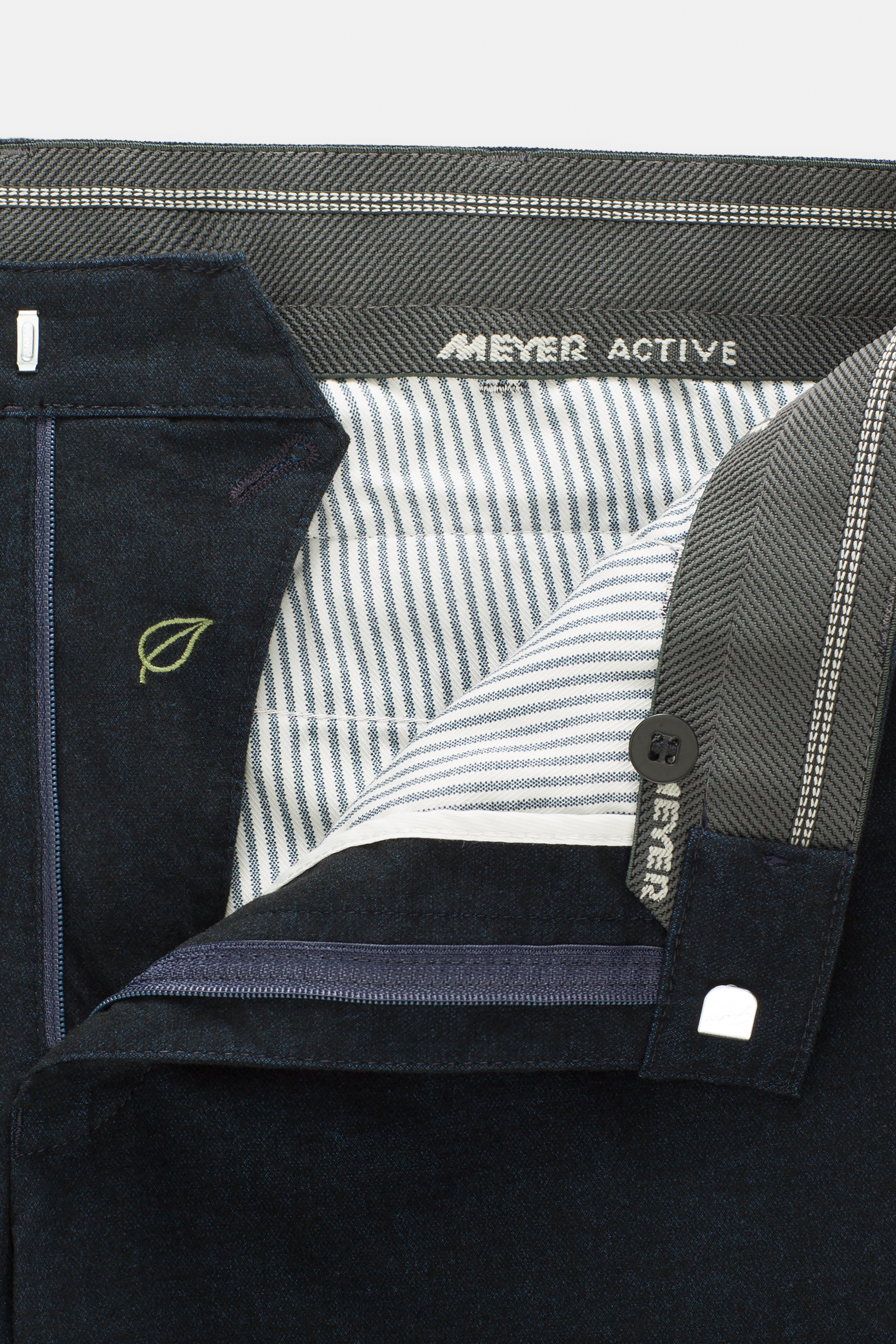 Blå (blue) chinos i Jersey Look och modern passform (Meyer / Bonn) - 5