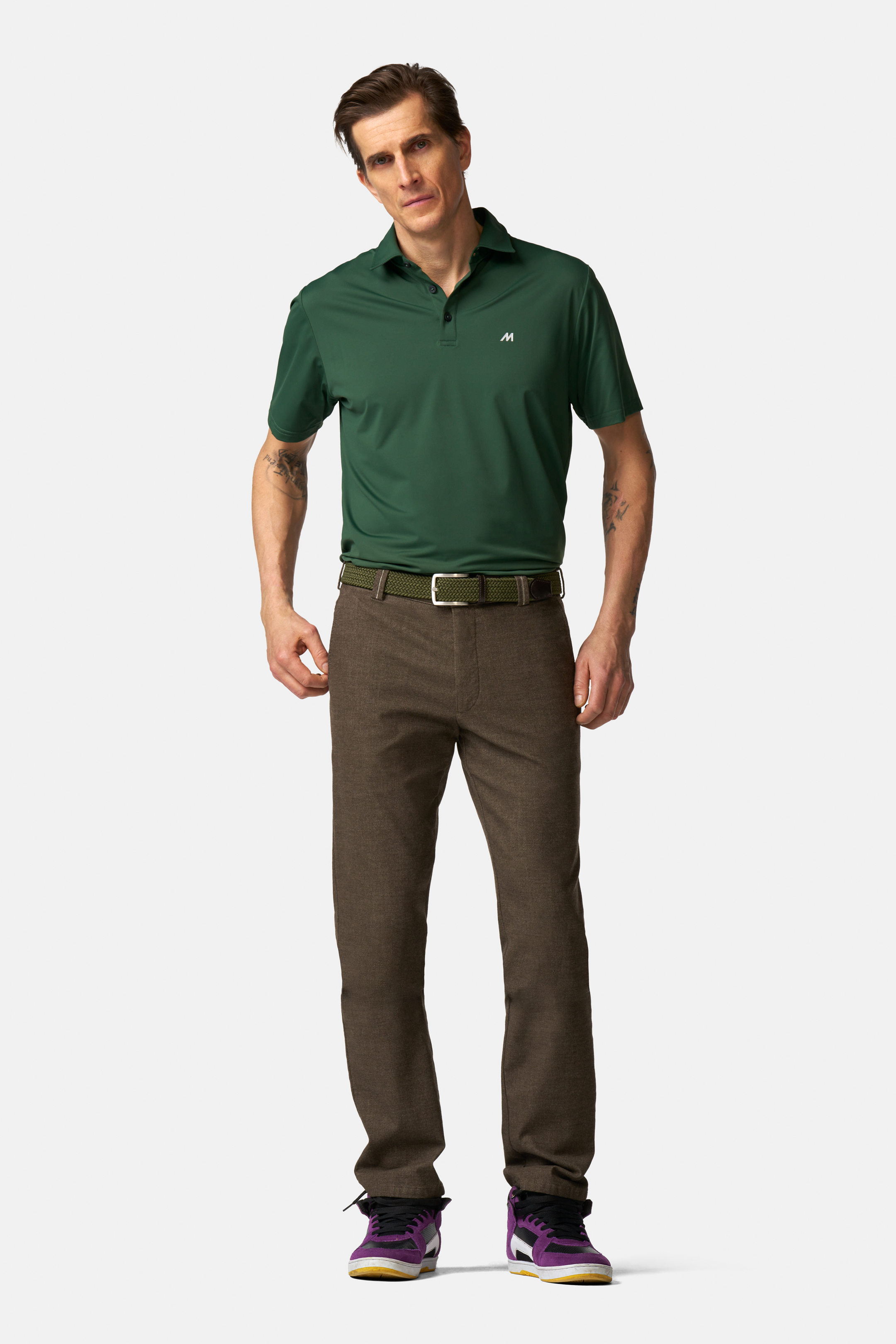 Bruna (coffee) chinos i Jersey Look och modern passform (Meyer / Bonn) (finns i strl 48) - 3