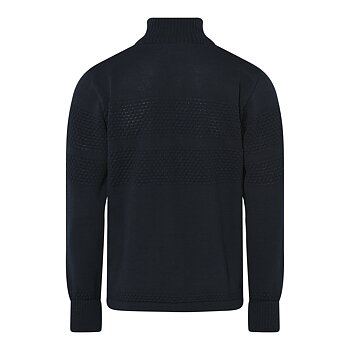 Cardigan med dragkedja i marinblå lammull (Clipper)