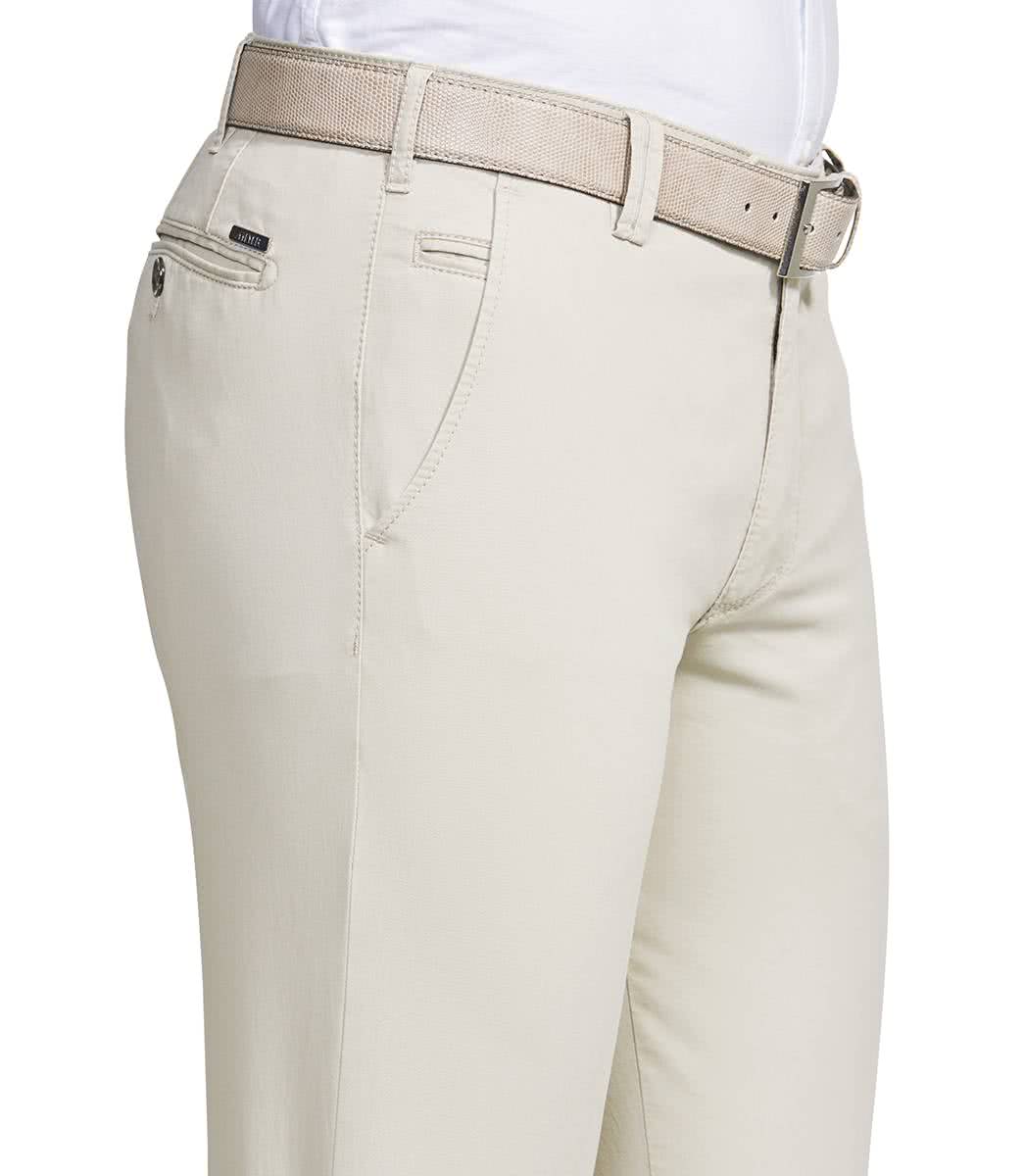 Beige chinos i färgäkta bomull och modern passform (Meyer / Bonn) - 3