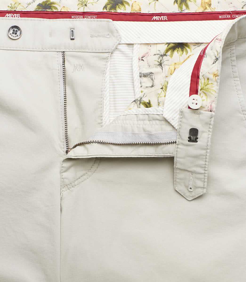 Beige chinos i färgäkta bomull och modern passform (Meyer / Bonn) - 4