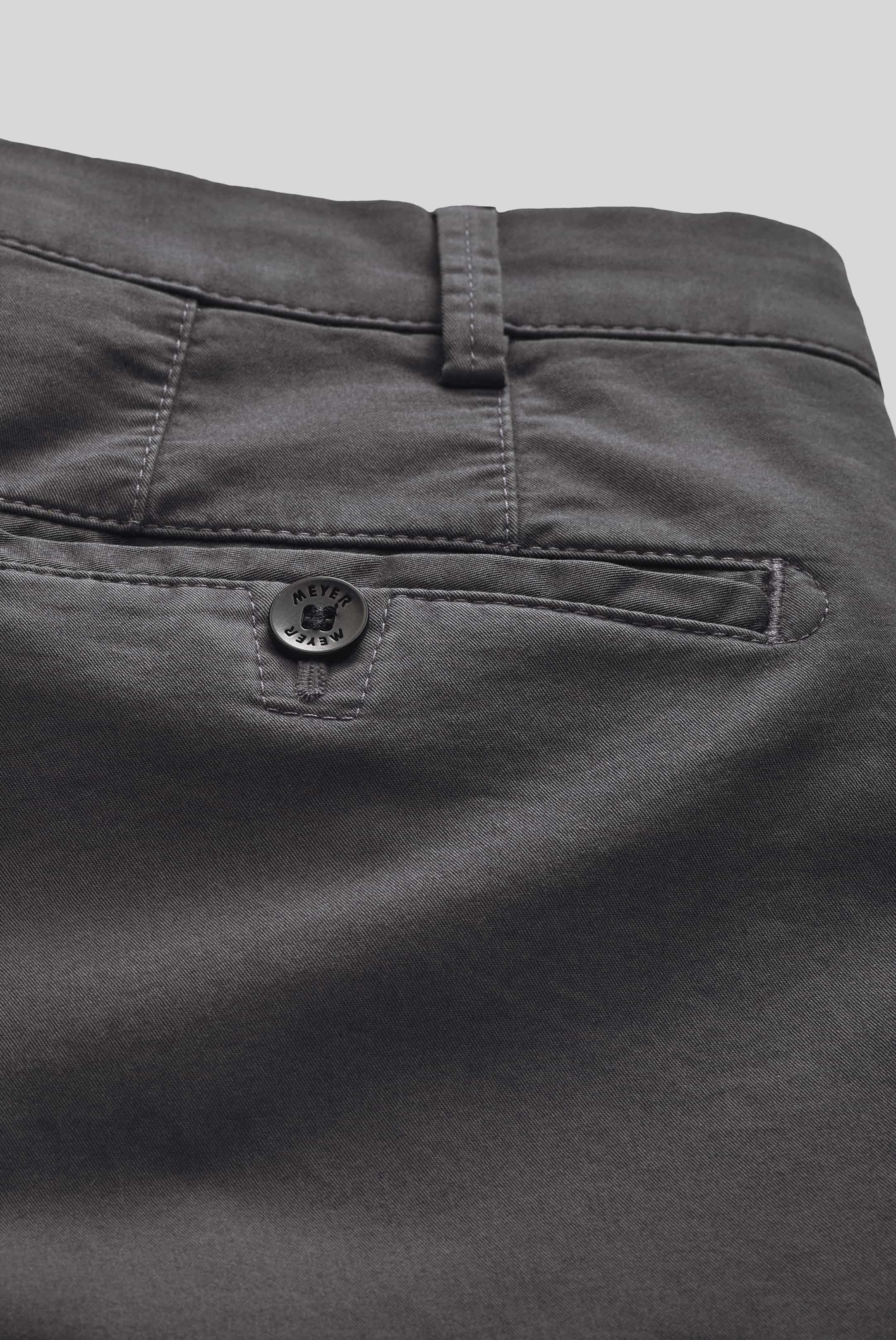 Grå (charcoal) chinos  i färgäkta bomull och normal passform (Meyer / Roma) - 5