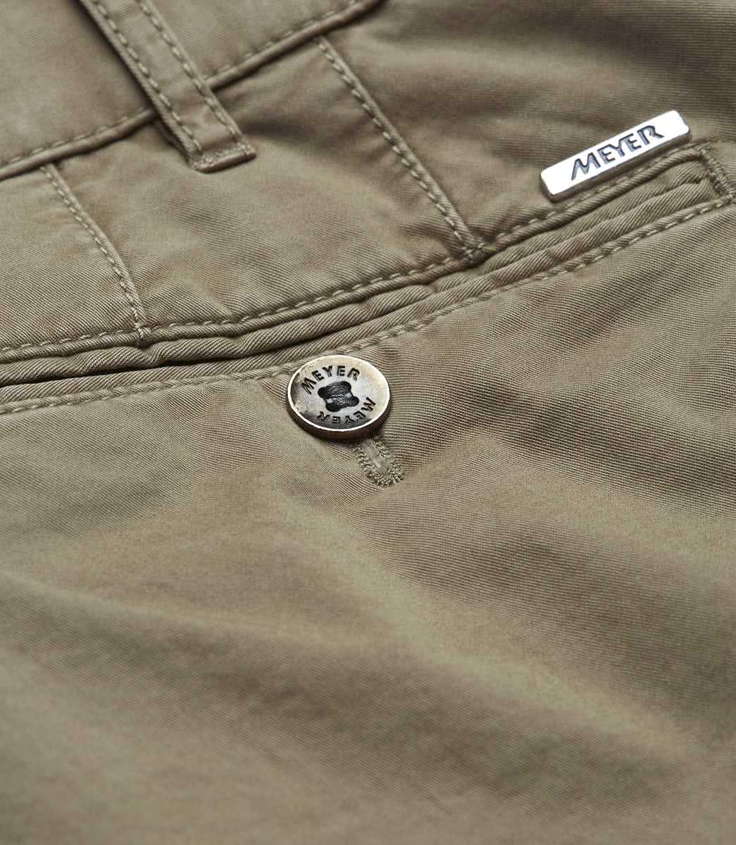 Gråbruna (stone) chinos i färgäkta bomull och modern passform (Meyer / Bonn) - 4