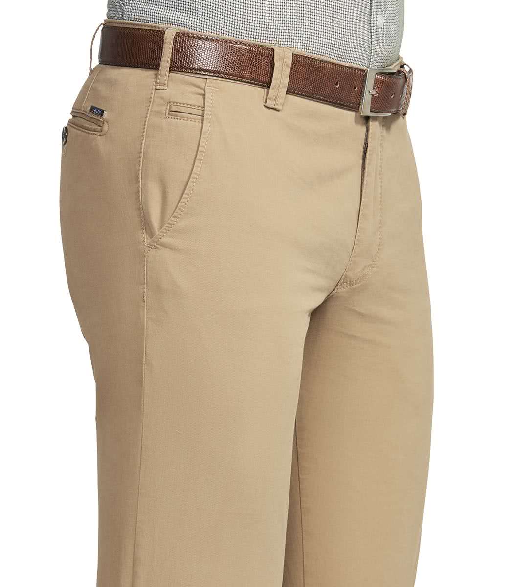 Bruna (camel) chinos i färgäkta bomull och modern passform (Meyer / Bonn) - 3