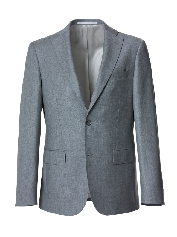Ljusgrå kavaj i S'110 ull och slim fit (mod Paxton från Cavaliere/Vitale Barberis)