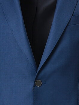 Kornblå kavaj i S'110 ull och slim fit (mod Paxton från Cavaliere/Vitale Barberis)