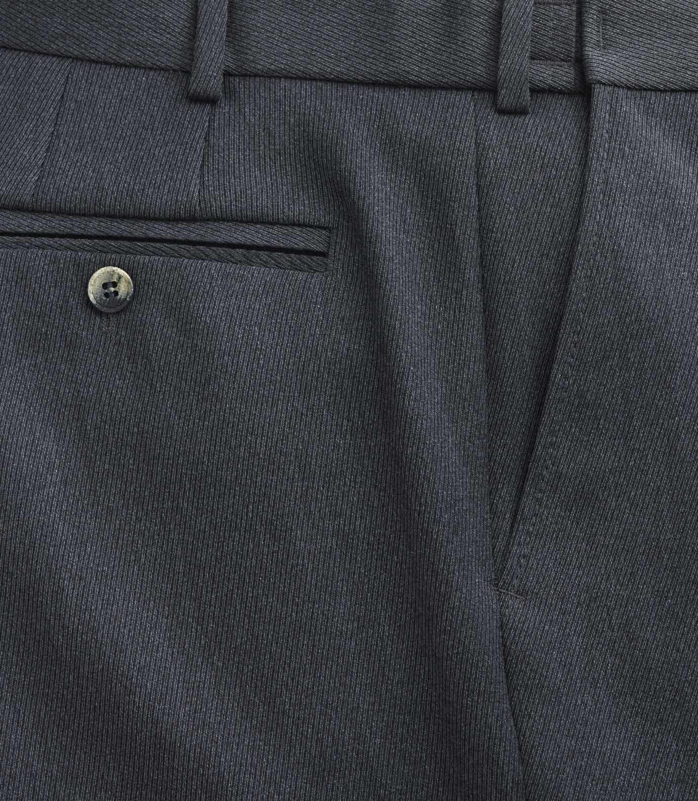 Grå (charcoal)  kraftiga maskintvättbara ullbyxor i "Cavalry Twill" och modern passform (Meyer / Oslo)  - 3