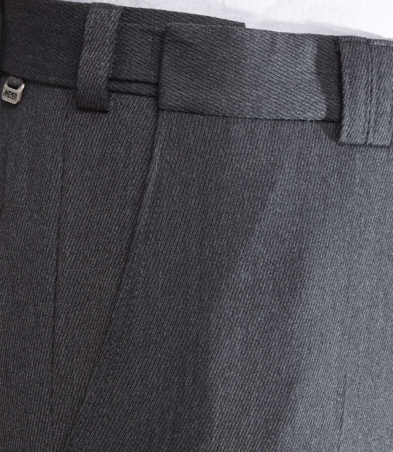 Grå (charcoal)  kraftiga maskintvättbara ullbyxor i "Cavalry Twill" och modern passform (Meyer / Oslo)  - 5