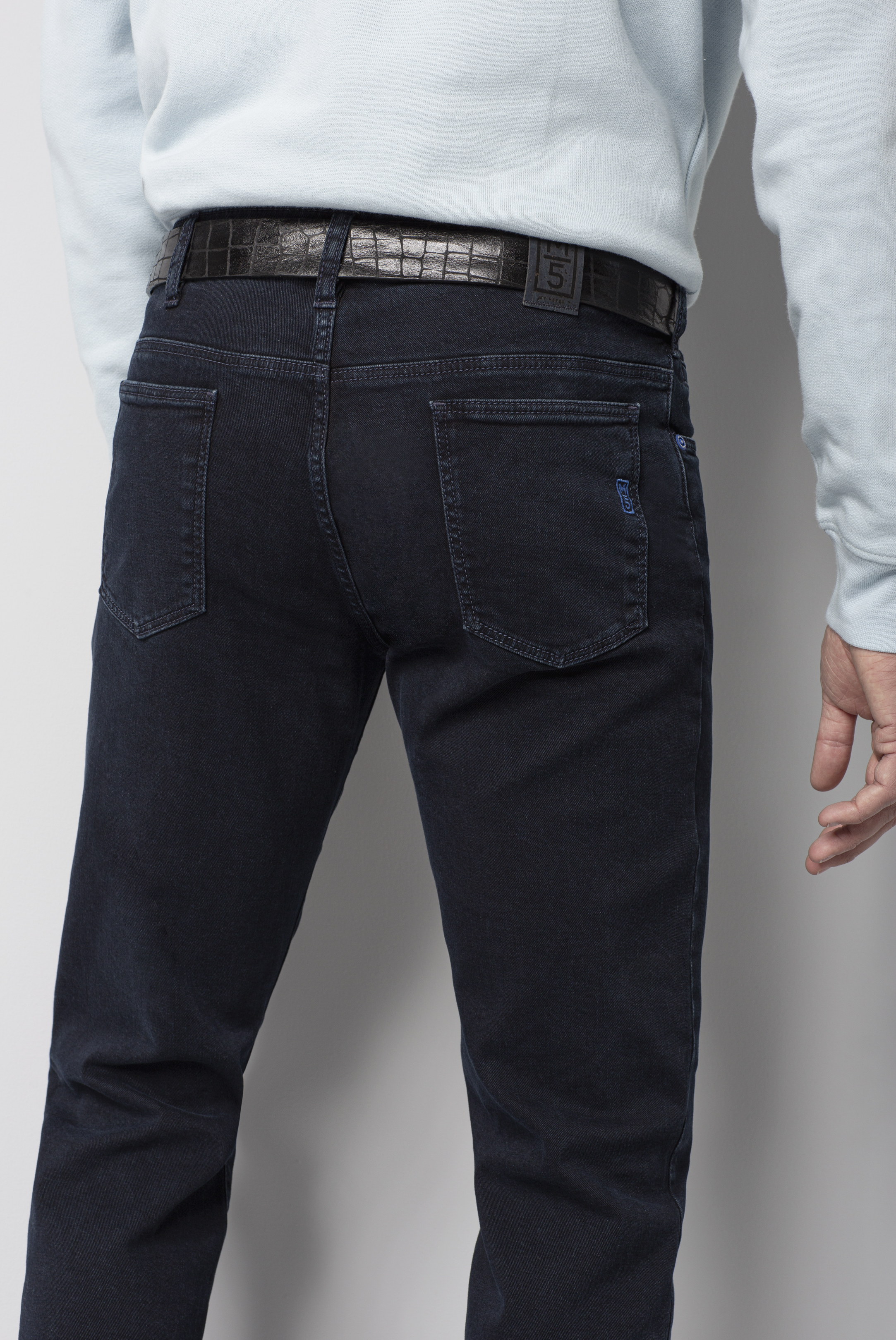 Blå (dark blue stone) jeans i Super-Stretch och normal passform (Meyer / M5) - 4
