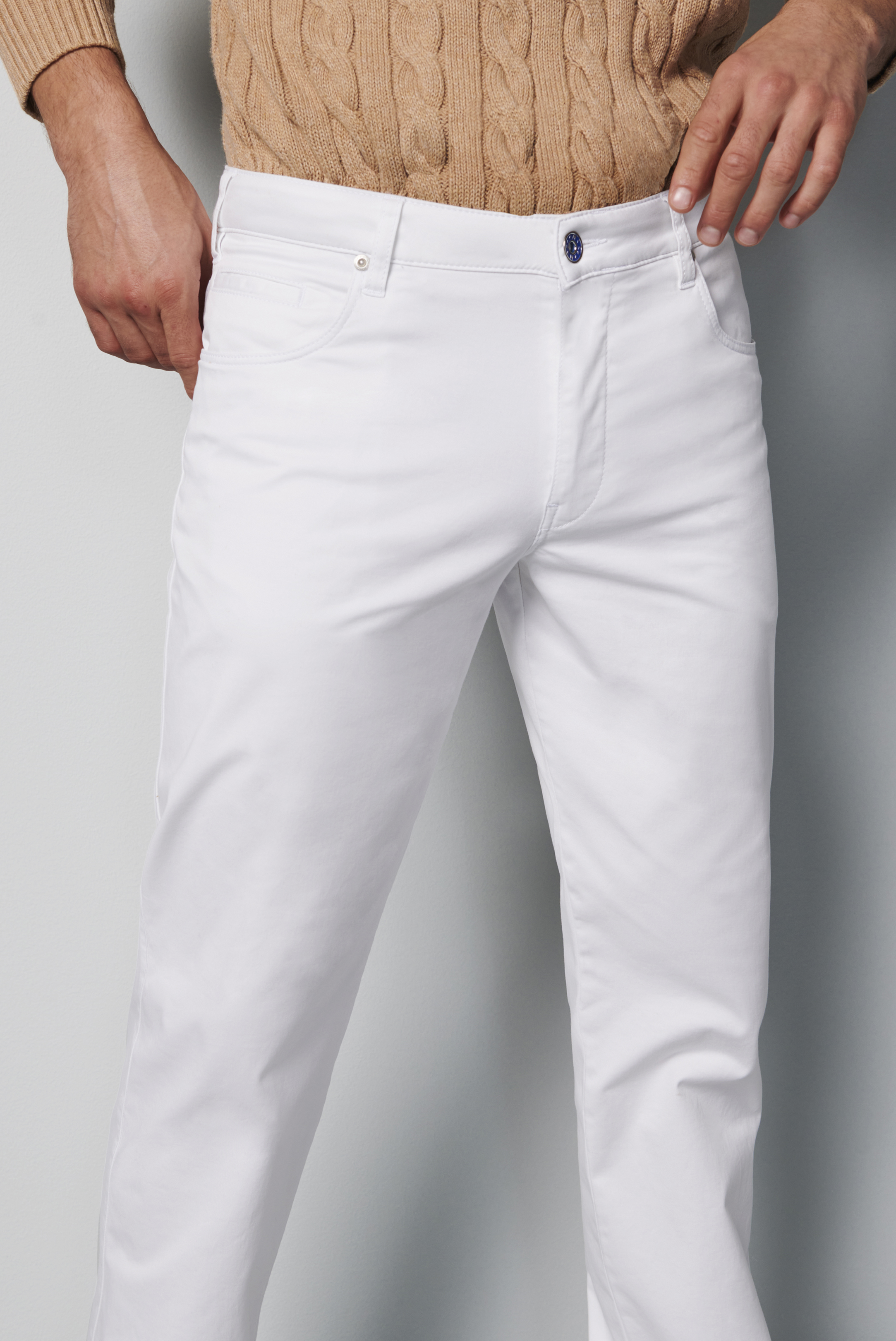 Vita (white) jeans i Super-Stretch och normal passform (Meyer / M5) - 4