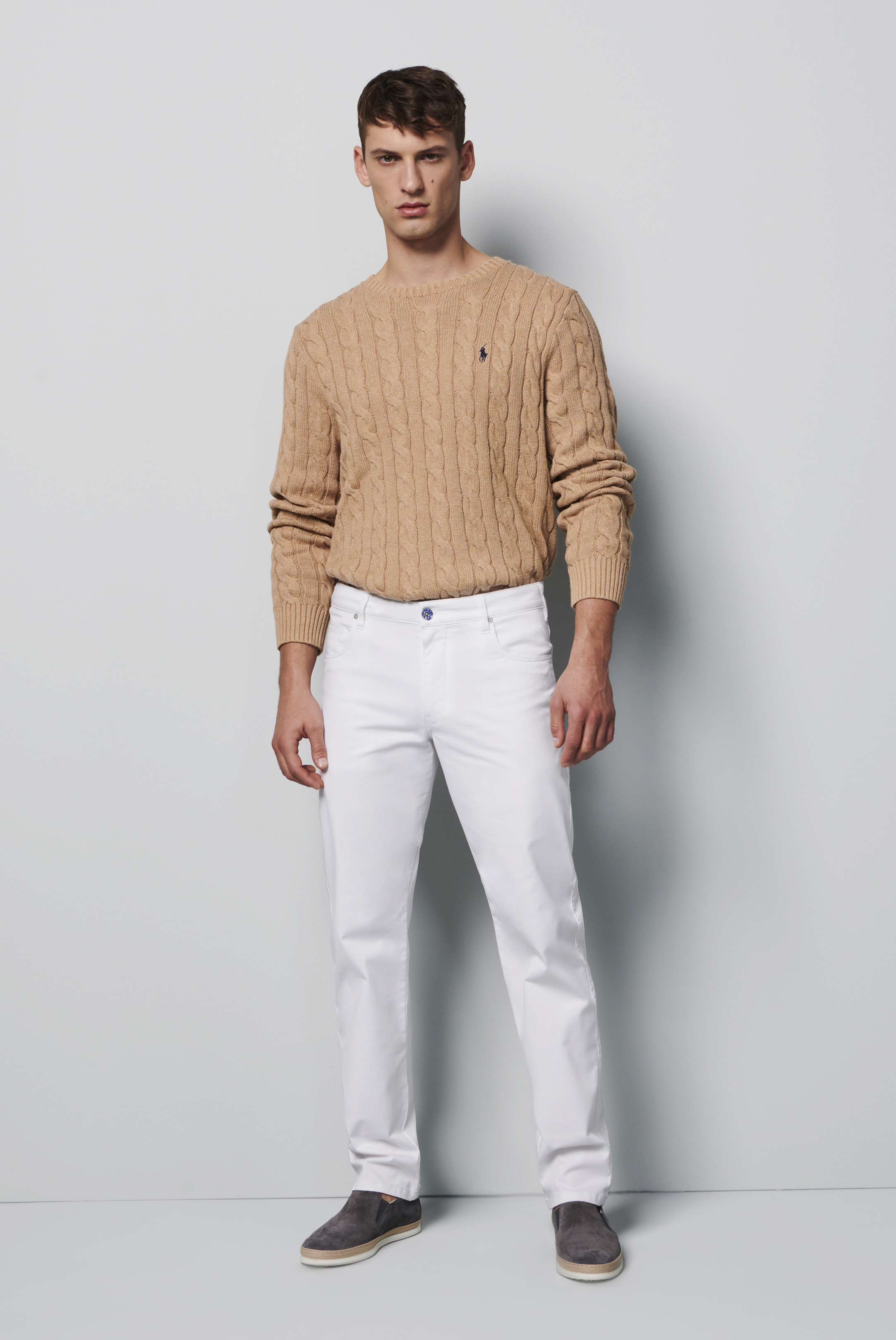 Vita (white) jeans i Super-Stretch och normal passform (Meyer / M5) - 3