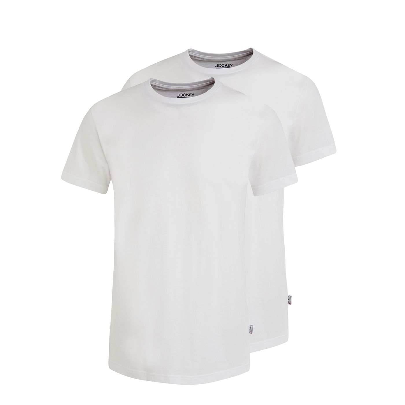 T-shirt, rundhalsad i bomull, 2-pack vit (Jockey)