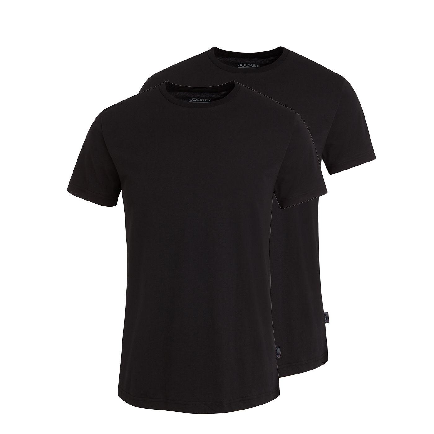T-shirt, rundhalsad i bomull, 2-pack svart (Jockey)