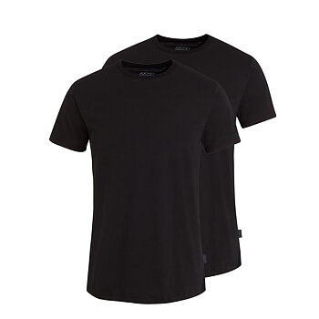 T-shirt, rundhalsad i bomull, 2-pack svart (Jockey)