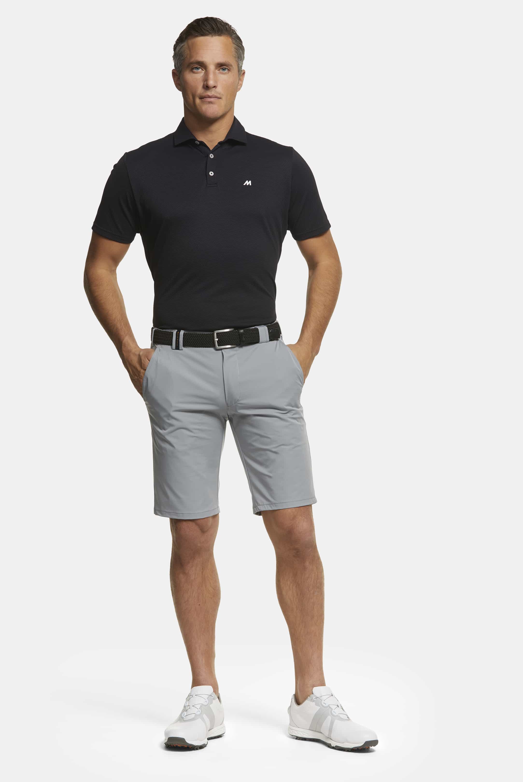 Grå  (ljusgrå) shorts i golfmodell, High Performance och Super-Stretch (Meyer / B-St. Andrews) - 3