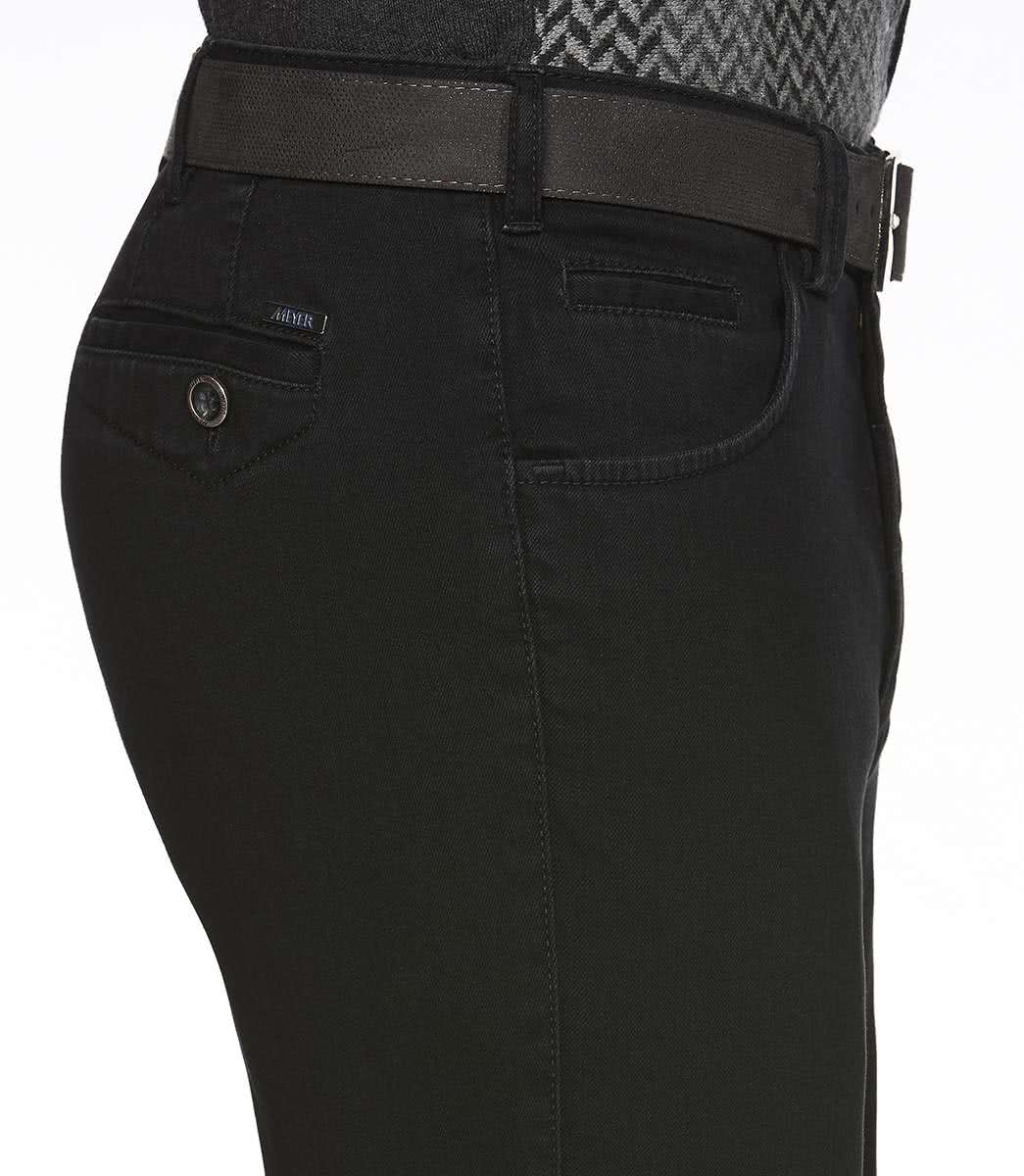 Svart (black-black) jeanshybrid i denim, modern passform och Super-Stretch (Meyer / Dublin) (finns i strl 50) - 3