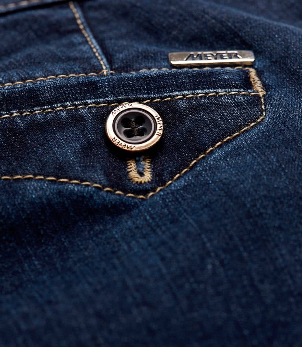 Blå (blue Stone) stentvättad jeanshybrid i denim, modern passform och Super-Stretch (Meyer / Dublin) - 6