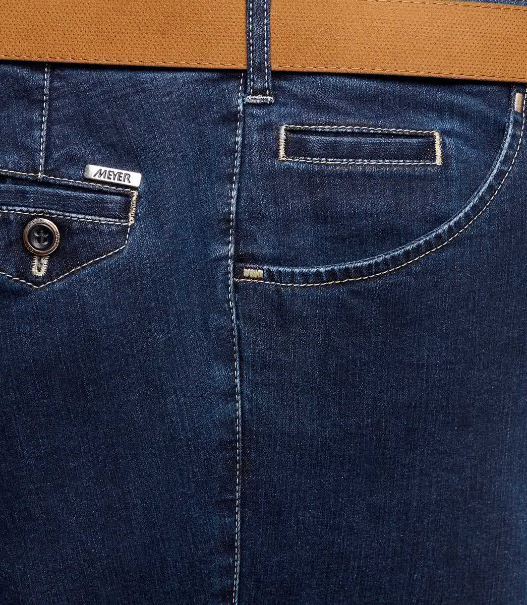 Blå (blue Stone) stentvättad jeanshybrid i denim, modern passform och Super-Stretch (Meyer / Dublin) - 5