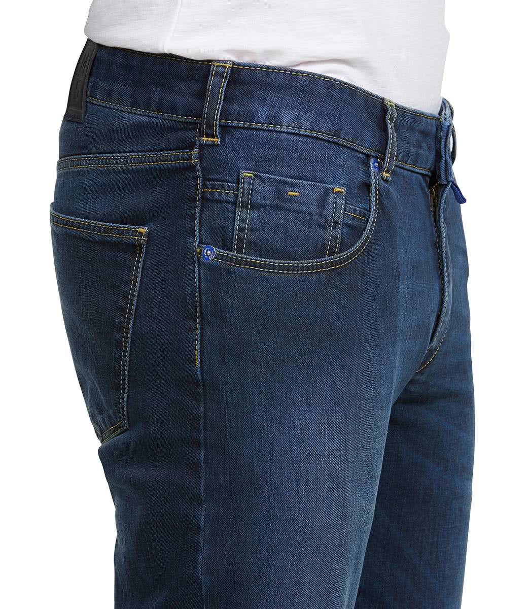Blå (overdyed blue used) stentvättade jeans i Stretch Cross & modern passform (Meyer / M5) (finns i strl 36/34) - 3