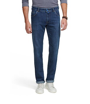 Blå (stone blue) stentvättade jeans i Stretch och normal passform (Meyer / M5)