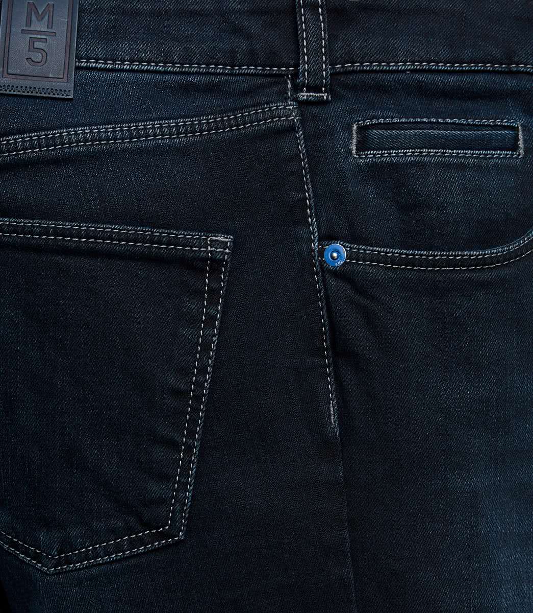 Blå (blue-blue) jeans utan tvätt i Stretch och normal passform (Meyer / M5) - 5
