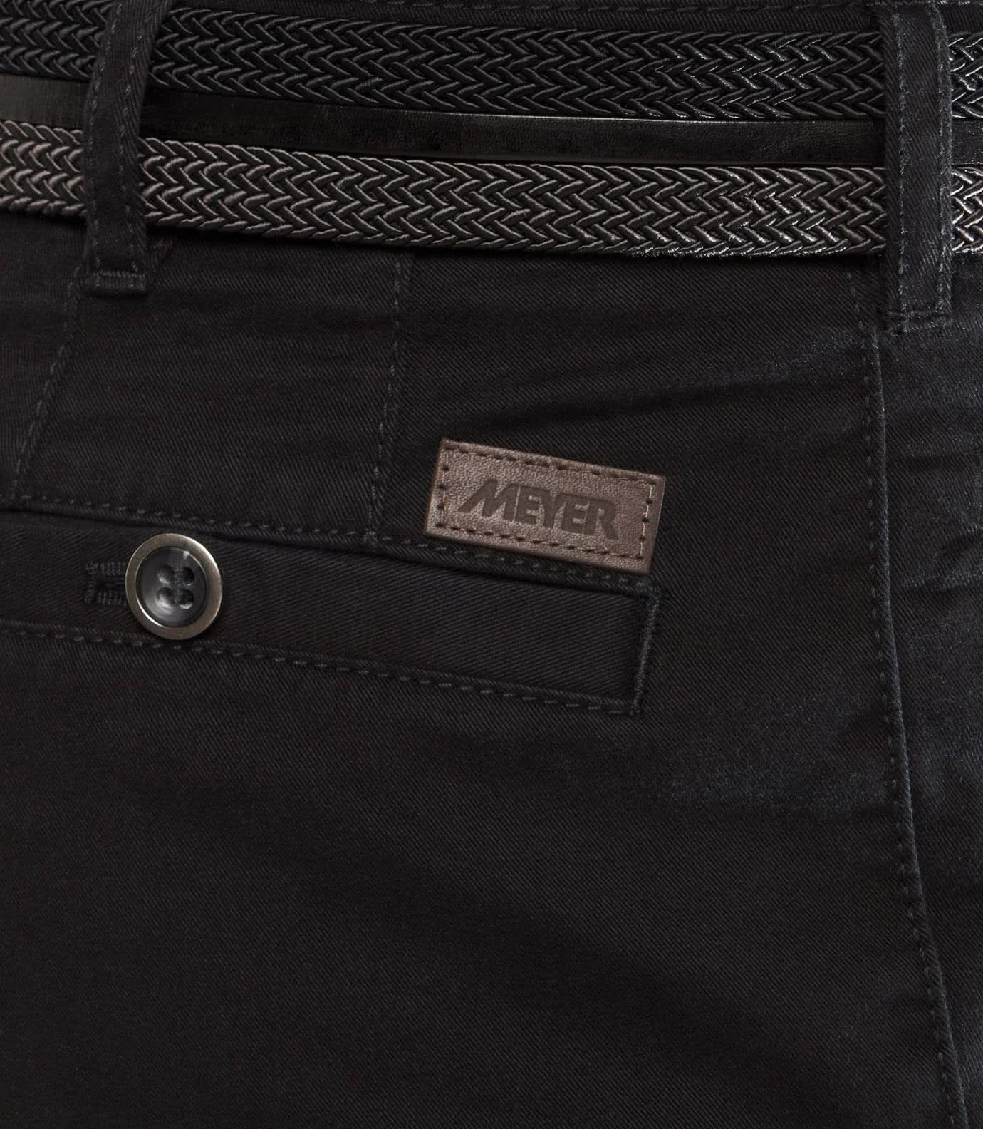 Svarta (black) chinos  i färgäkta bomull i normal passform (Meyer / Roma) - 4
