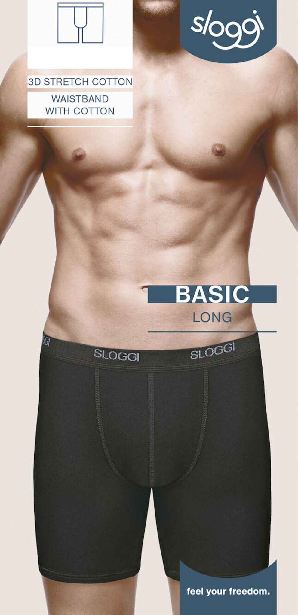 Sloggi Basic Long boxer 4-pack svarta