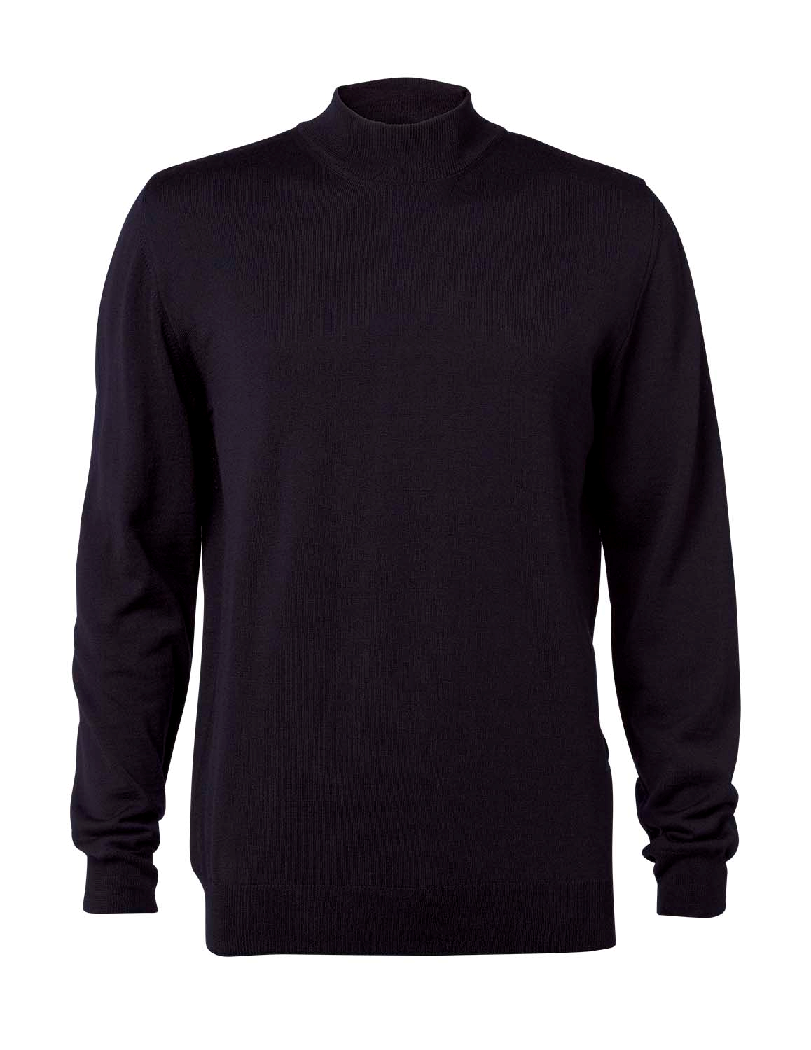 Halvpolo (turtle neck) i mörkblå merinoull (Clipper)