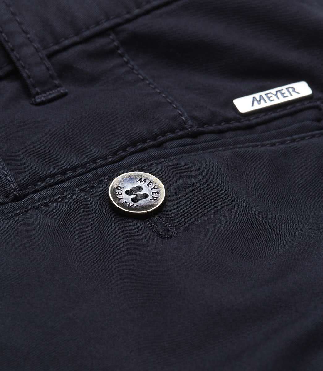 Blå (navy) chinos i färgäkta bomull och modern passform (Meyer / Bonn) - 6