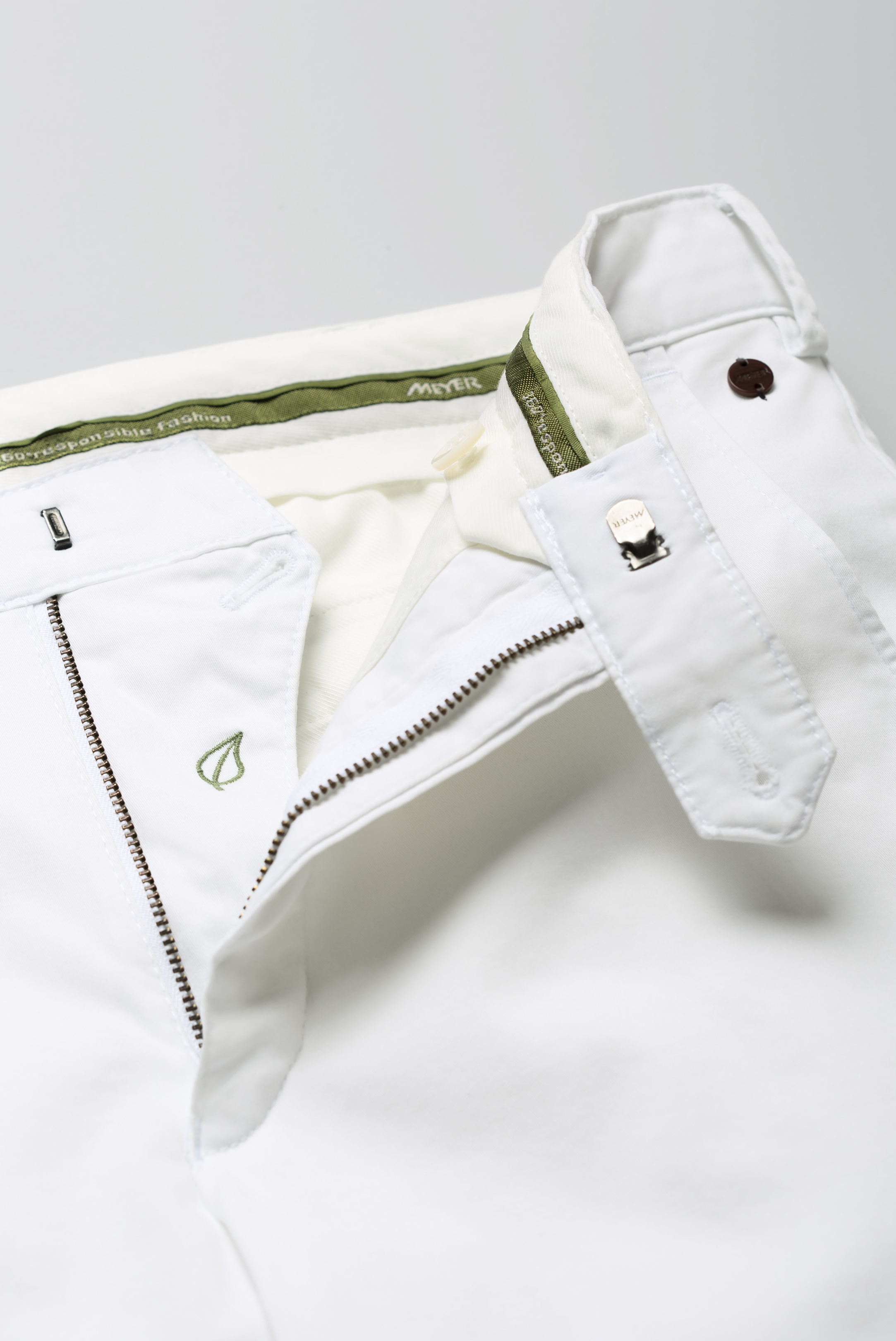 Vita (white) chinos  i färgäkta bomull i normal passform (Meyer / Roma) - 5