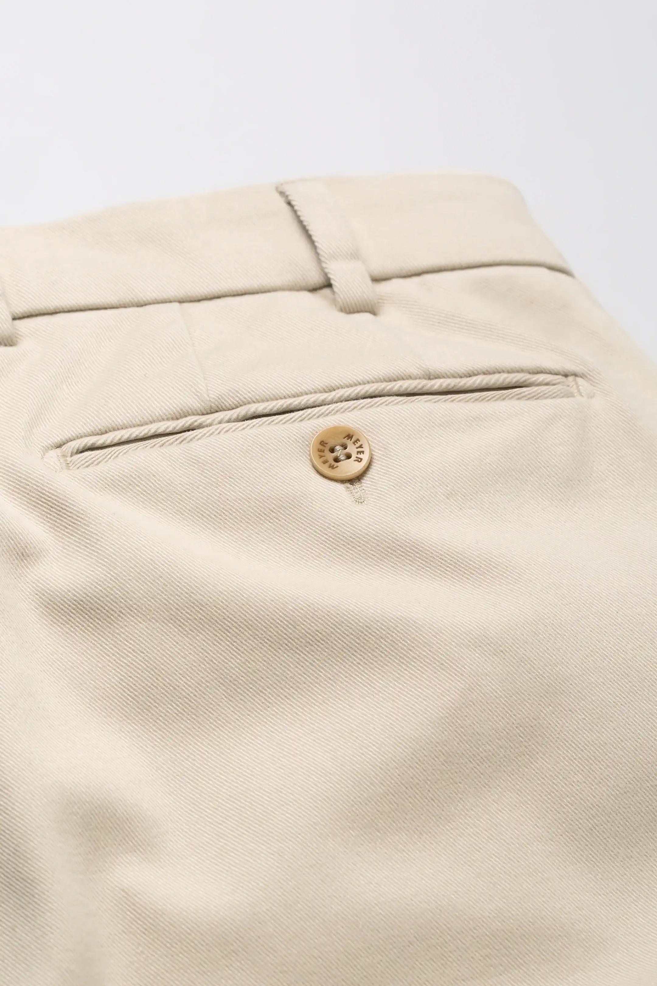 Beige (alabaster) chinos i Luxury Twill, och modern passform (Meyer / Bonn) (finns i strl 25) - 6