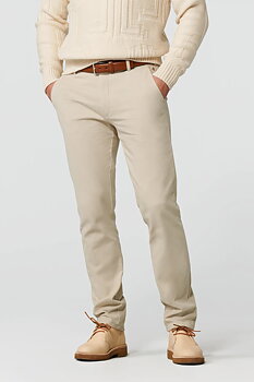 Beige (alabaster) chinos i Luxury Twill, och modern passform (Meyer / Bonn) (finns i strl 25)