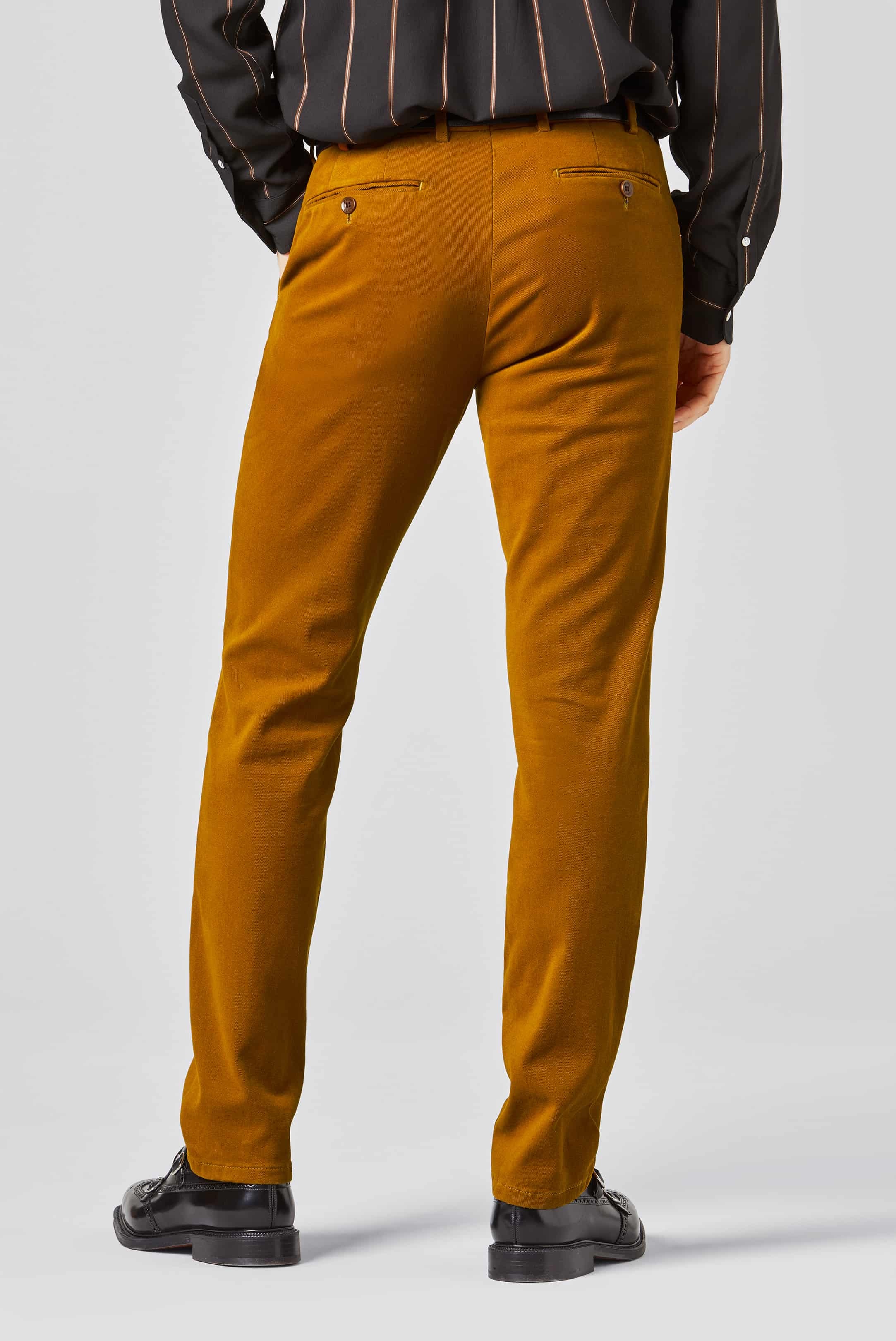 Bruna (cognac) chinos i Luxury Twill, och modern passform (Meyer / Bonn) (finns i strl 28) - 2