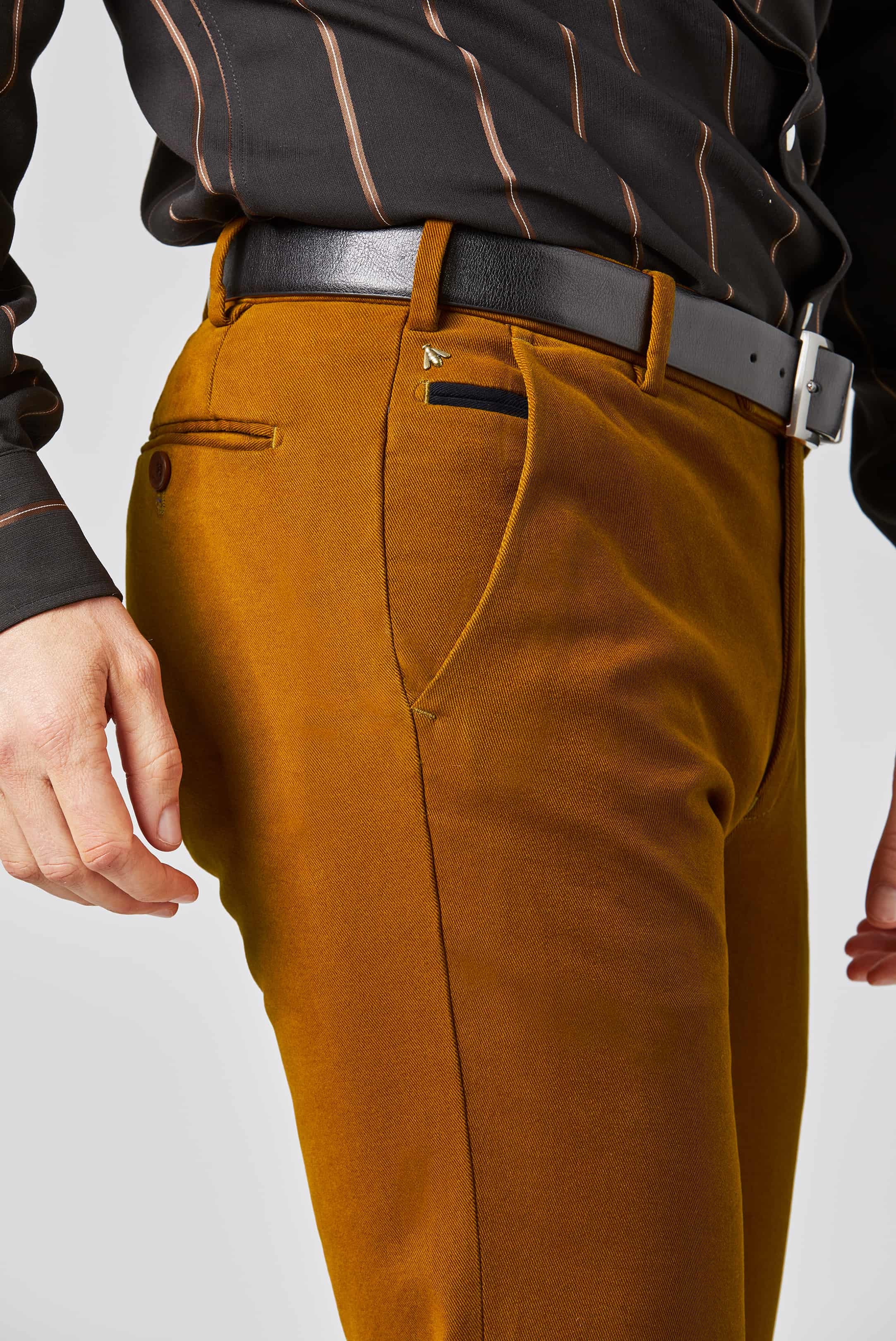 Bruna (cognac) chinos i Luxury Twill, och modern passform (Meyer / Bonn) (finns i strl 28) - 4