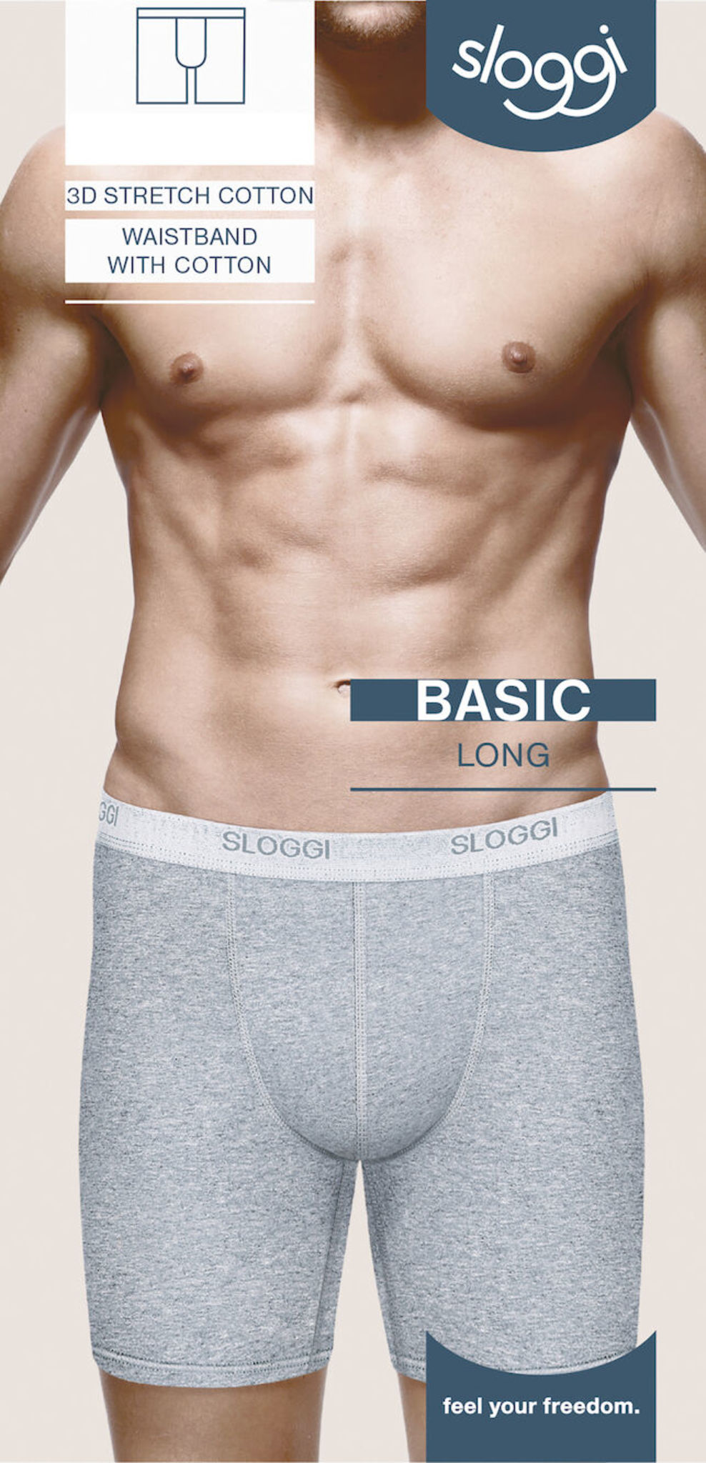 Sloggi Basic Long boxer 4-pack silver