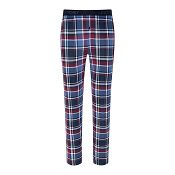 Pyjamas (byxor) med lång benlängd, trikå, blå/rödrutiga (Jockey)