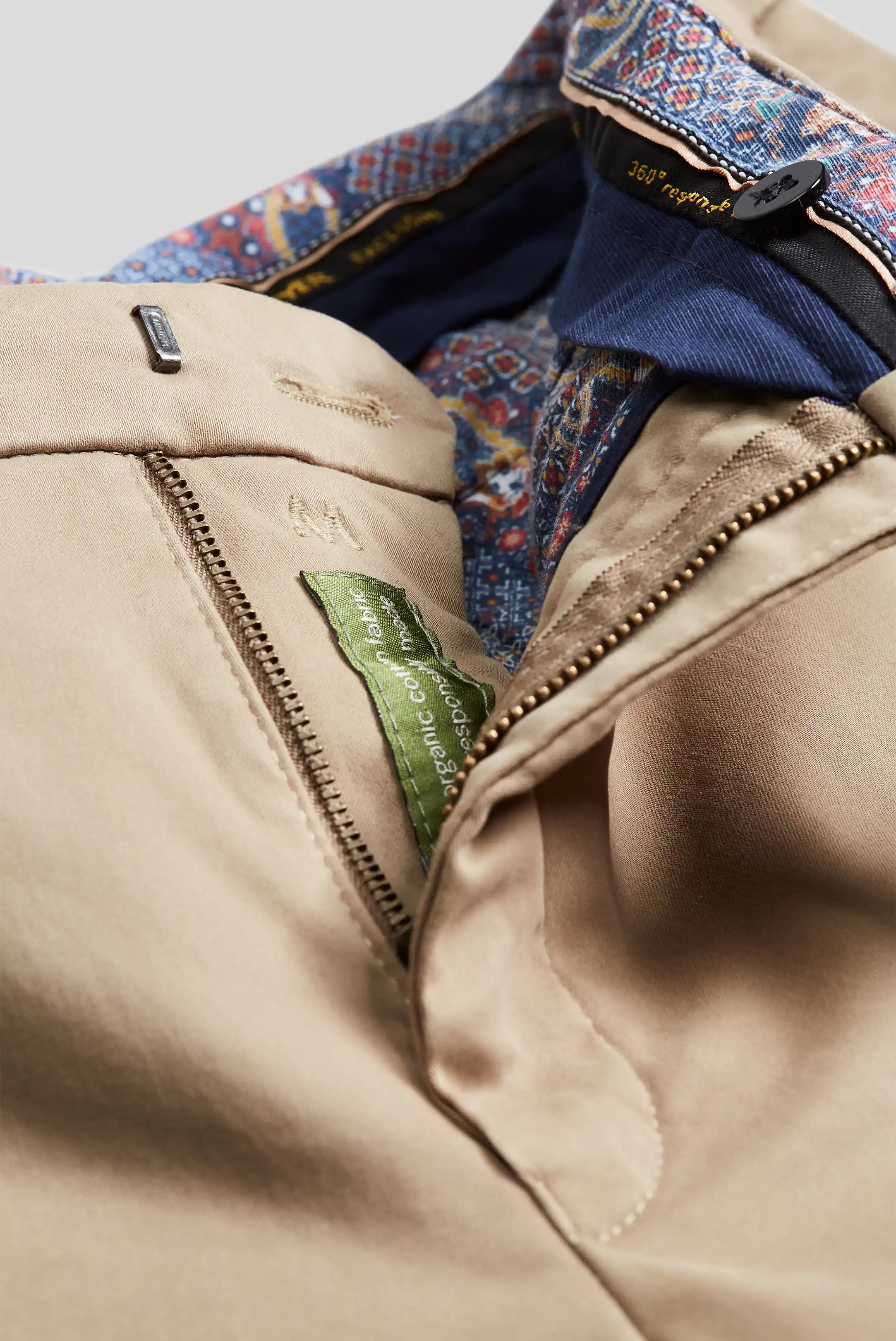 Beige chinos i Pima Satin och smal passform (Meyer / Tokyo) - 5