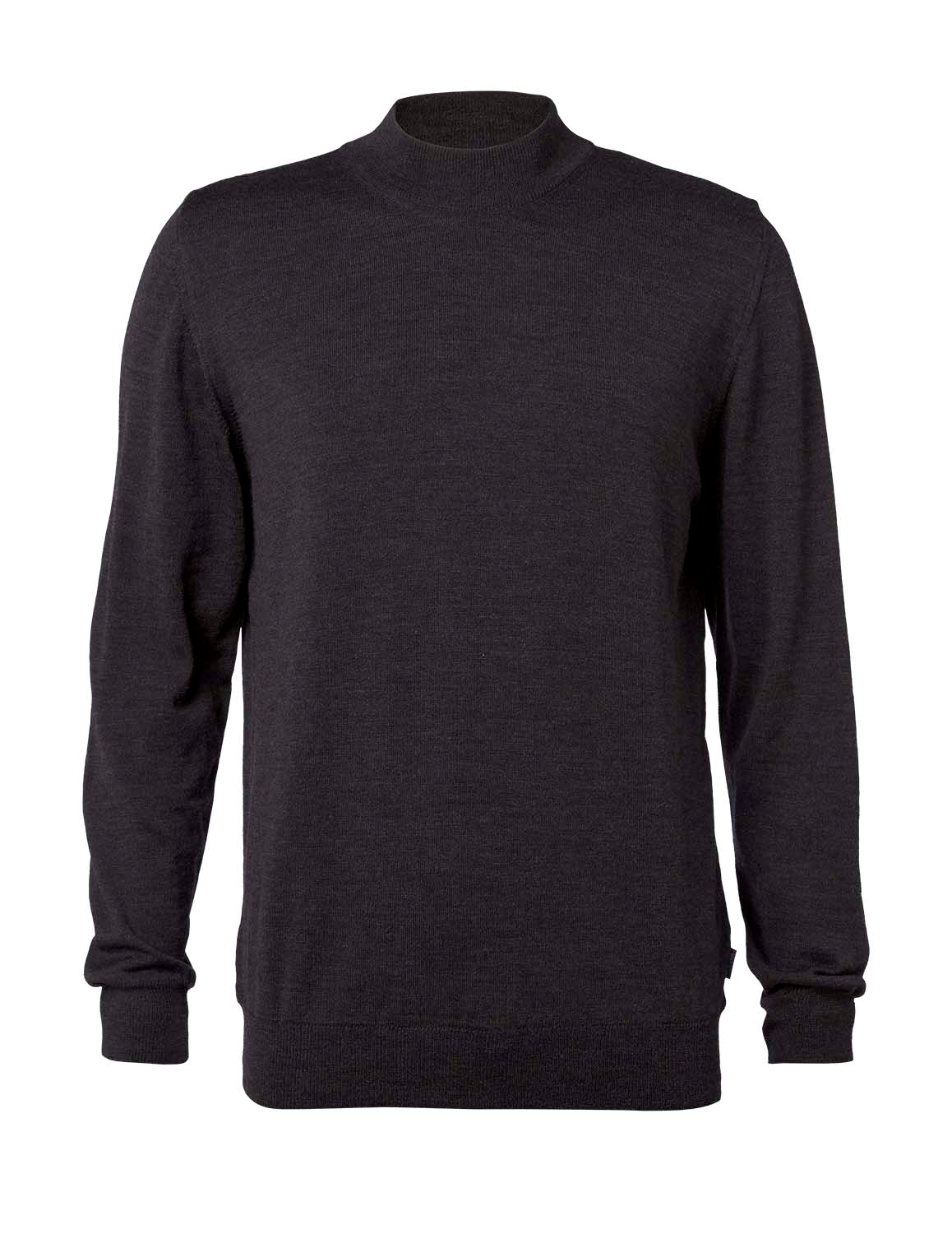 Halvpolo (turtle neck) i mörkgrå melerad merinoull (Clipper)