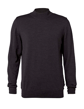Halvpolo (turtle neck) i mörkgrå melerad merinoull (Clipper)