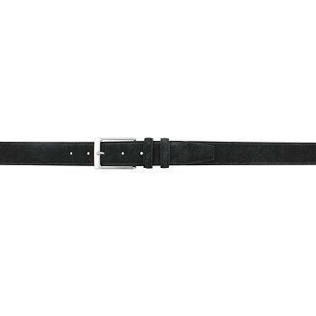 Läderbälte mocka, svart och upp till 115 cm (Portia)