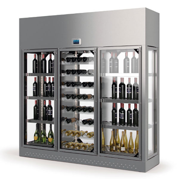 Colia - Vinkylskåp - WINE LIBRARY 2200 - ISLAND - Glas på 2 sidor - Mått: 2127 x 670 x 2150 mm - Temp: +4...+18 °C