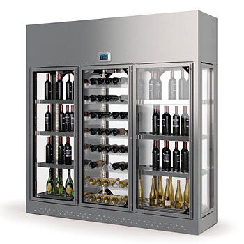 Colia - Vinkylskåp - WINE LIBRARY 2200 - ISLAND - Glas på 2 sidor - Mått: 2127 x 670 x 2150 mm - Temp: +4...+18 °C