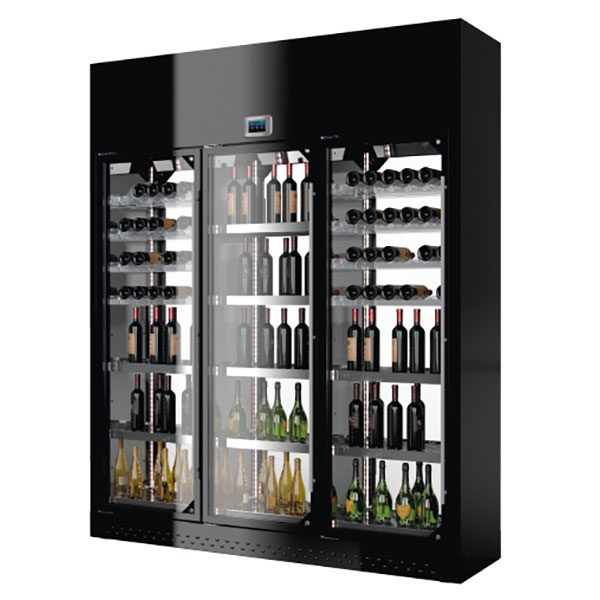 Colia - Vinkylskåp - WINE LIBRARY 2500 - 4 V - Glas på alla sidor - Mått: 2127 x 670 x 2550 mm - Temp: +6..+20 °C