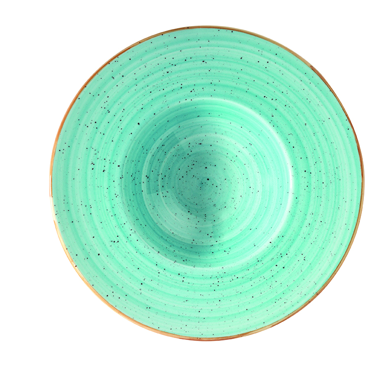 Aqua - Tallrik djup Gourmet D28cm med brett bräm 6-pack